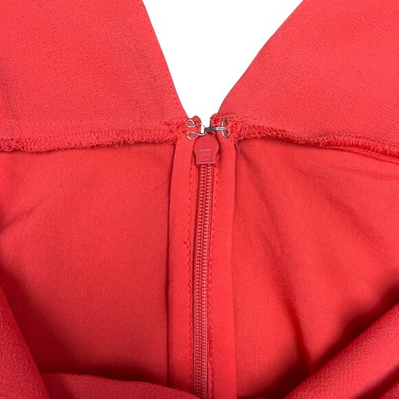 Women's ASOS Mango Red Flutter Sleeve V-Neckline Dress- Size 12 - Picture 5 of 11